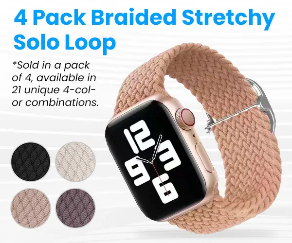 Braided Stretchy Solo Loop Compatible for Apple Watch Band