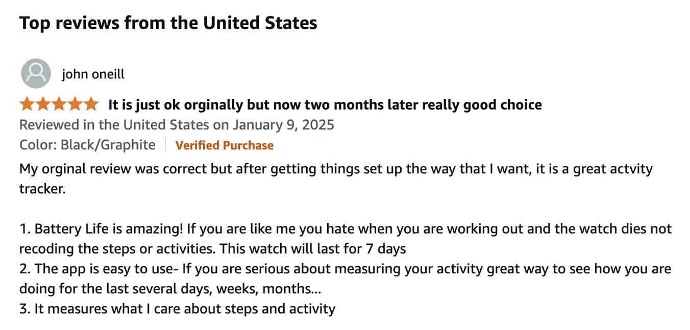 Review from Amazon