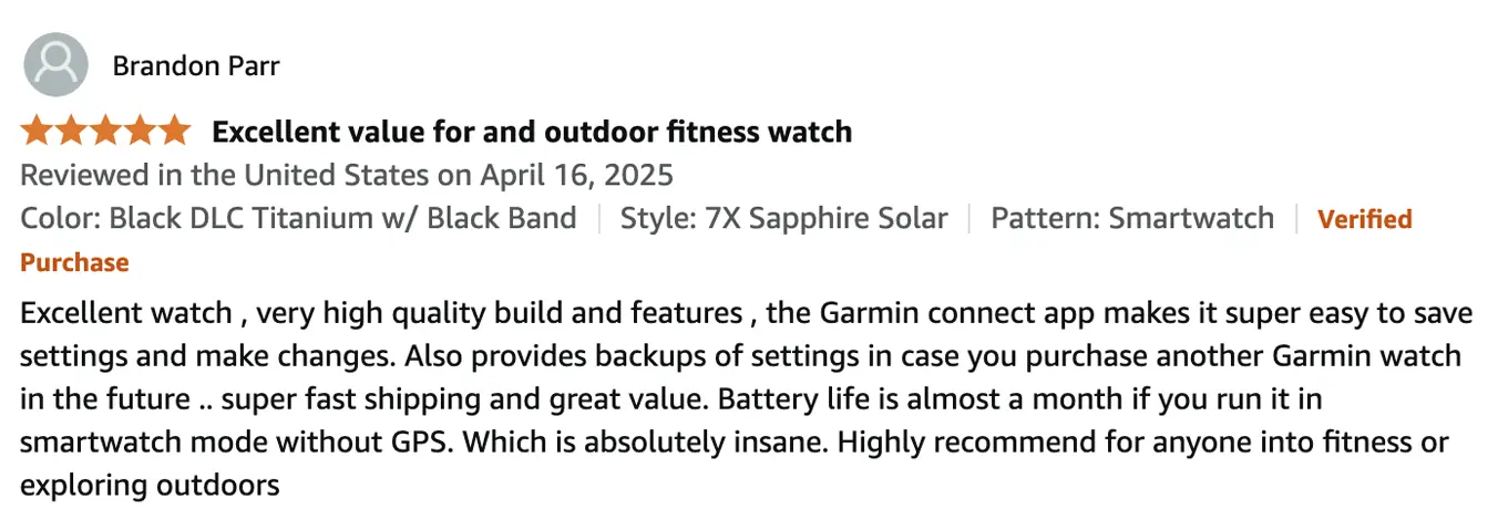 Review from Amazon